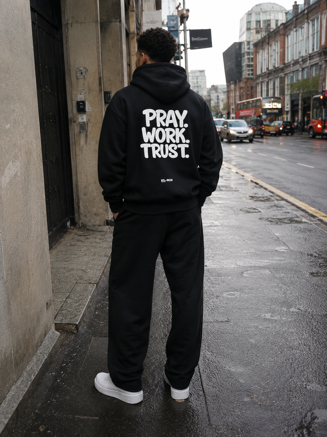 PRAY. WORK. TRUST. Essential Hoodie